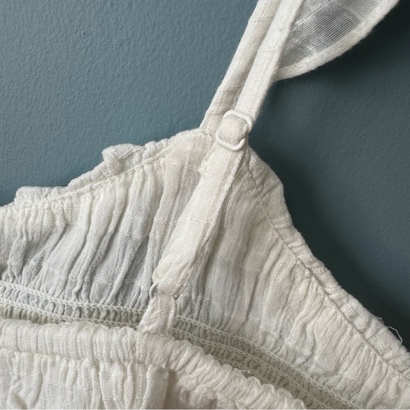 American Eagle AE Smocked Ruffle Crop Tank Top in White. NWT. Women’s Small - Picture 10 of 14